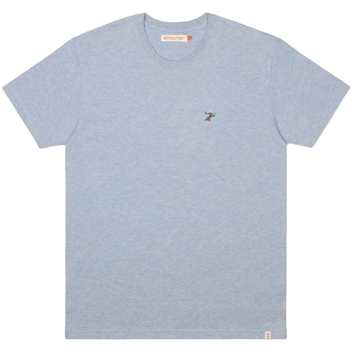 tekstylia Męskie T-shirty i Koszulki polo Revolution Regular T-Shirt 1308 RUN - Light Blue Niebieski