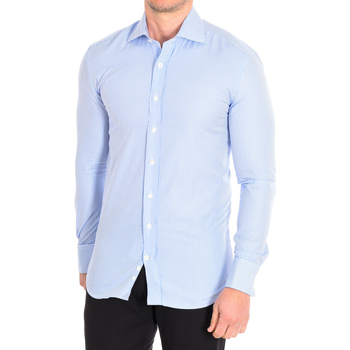 tekstylia Męskie Koszule z długim rękawem CafÃ© Coton DANIELLE3-SLIM-55DCS Niebieski
