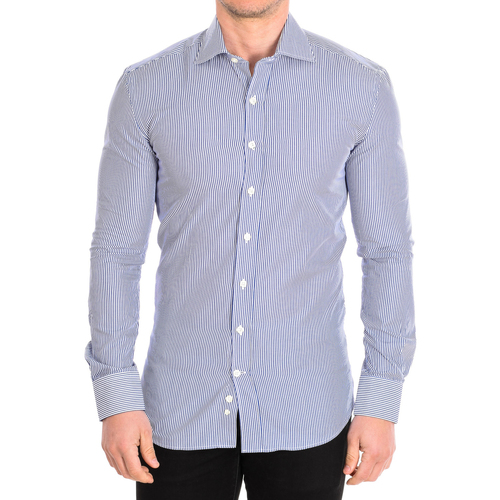 tekstylia Męskie Koszule z długim rękawem CafÃ© Coton ORLANDO4-SLIM-33LS Niebieski