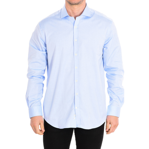 tekstylia Męskie Koszule z długim rękawem CafÃ© Coton PINPOINT03-33LS Niebieski