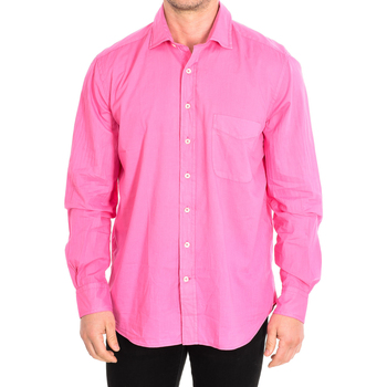 tekstylia Męskie Koszule z długim rękawem CafÃ© Coton VOLILE6-22LS Różowy
