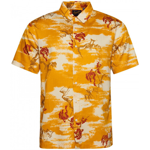 tekstylia Męskie Koszule z długim rękawem Superdry Vintage hawaiian s/s shirt Żółty