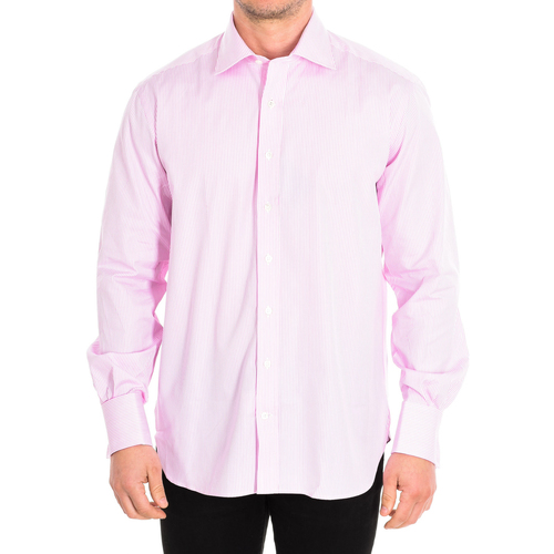 tekstylia Męskie Koszule z długim rękawem CafÃ© Coton MIMOSA6-77HDC Różowy