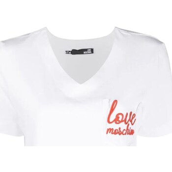 tekstylia Damskie T-shirty z krótkim rękawem Love Moschino W4H9101M3876 Biały