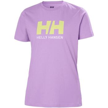 tekstylia Damskie T-shirty z krótkim rękawem Helly Hansen  Fioletowy