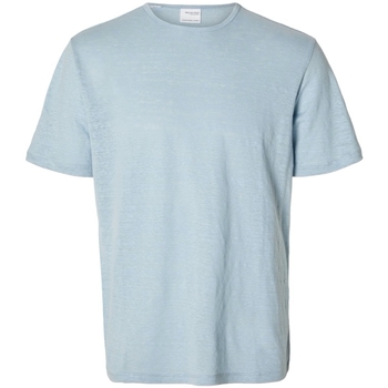 Selected T-Shirt Bet Linen - Cashmere Blue Niebieski