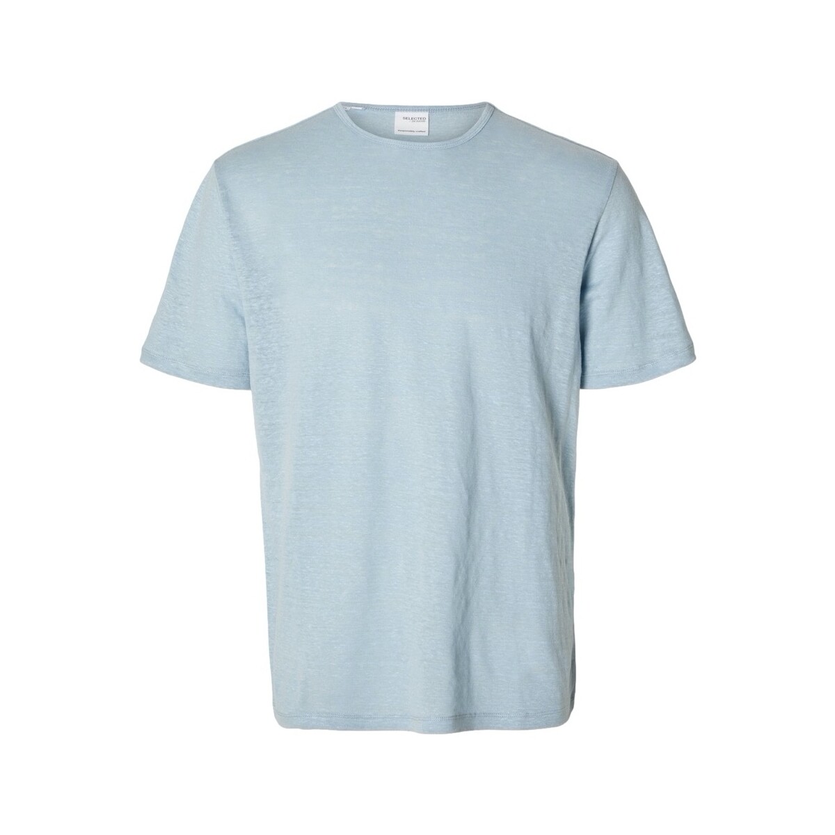tekstylia Męskie T-shirty i Koszulki polo Selected T-Shirt Bet Linen - Cashmere Blue Niebieski