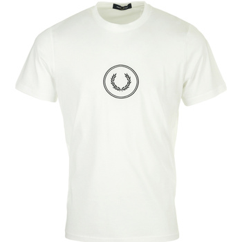 tekstylia Męskie T-shirty z krótkim rękawem Fred Perry Circle Branding T-Shirt Biały