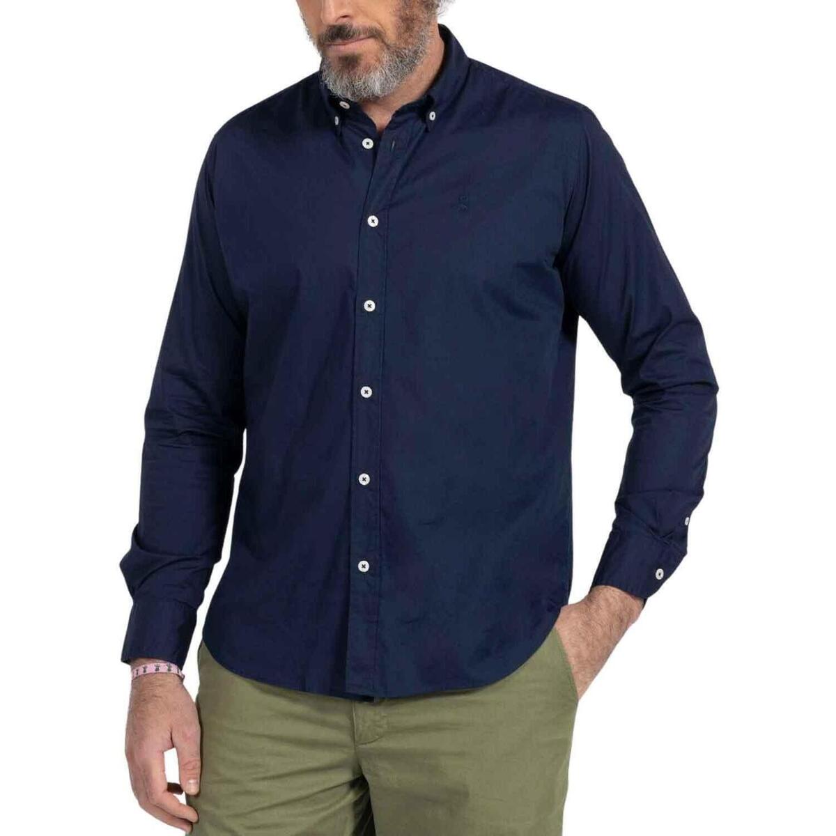 tekstylia Męskie Koszule z długim rękawem Elpulpo  Niebieski