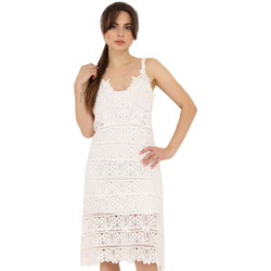 tekstylia Damskie Sukienki La Modeuse 66202_P153679 Biały