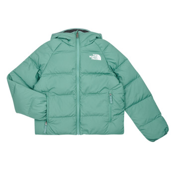 The North Face Boys North DOWN reversible hooded jacket Czarny / Zielony