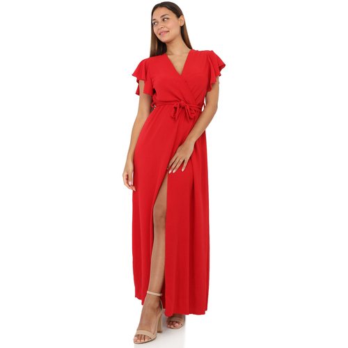 tekstylia Damskie Sukienki La Modeuse 66665_P155371 Czerwony