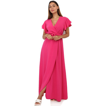 tekstylia Damskie Sukienki La Modeuse 66666_P155372 Różowy