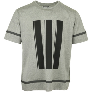 tekstylia Męskie T-shirty z krótkim rękawem Csb London Stripe Printed T-Shirt Szary