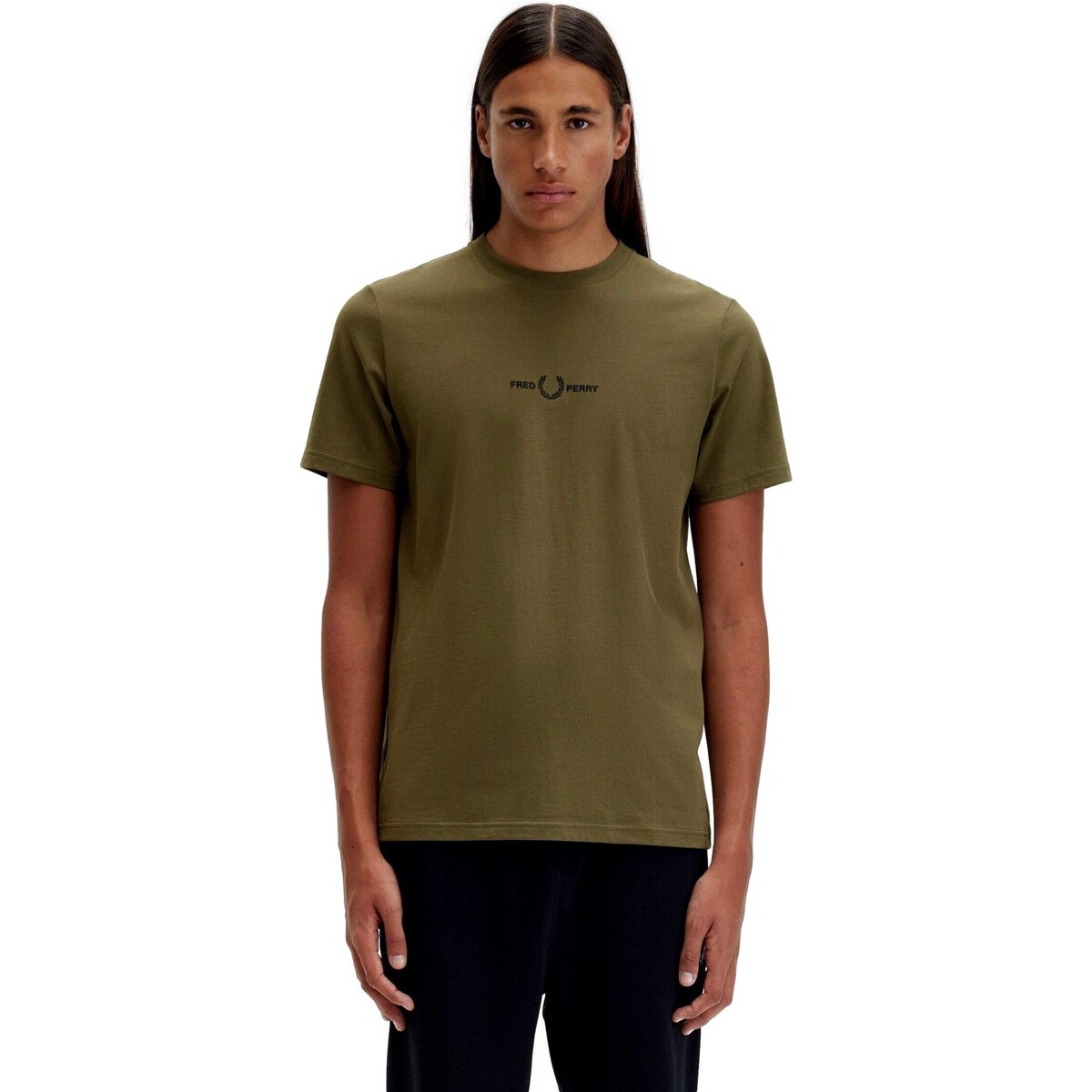 tekstylia Męskie T-shirty z krótkim rękawem Fred Perry CAMISETA VERDE HOMBRE   BORDADA M4580 Zielony