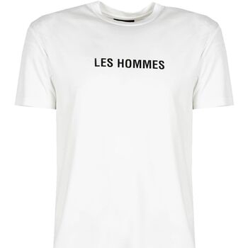 tekstylia Męskie T-shirty z krótkim rękawem Les Hommes LF224302-0700-1009 | Grafic Print Biały