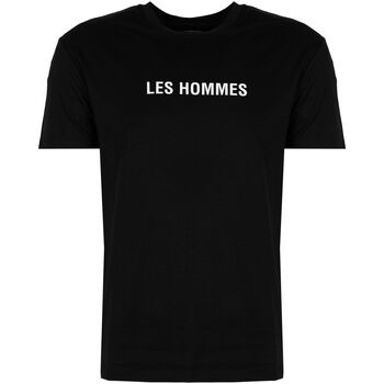 tekstylia Męskie T-shirty z krótkim rękawem Les Hommes LF224302-0700-9001 | Grafic Print Czarny