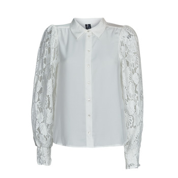 tekstylia Damskie Koszule Vero Moda VMCABENA L/S SHIRT WVN BTQ Biały