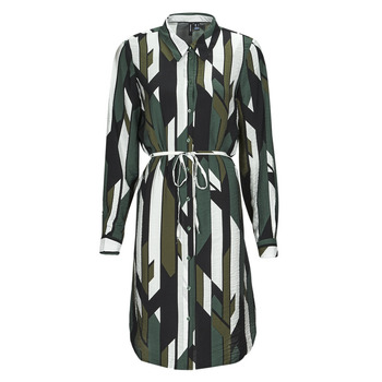 tekstylia Damskie Sukienki krótkie Vero Moda VMNUNA JOSIE LS SHORT SHIRT Zielony