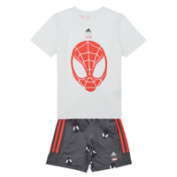 tekstylia Chłopiec Komplet Adidas Sportswear LB DY SM T SET Biały / Czerwony