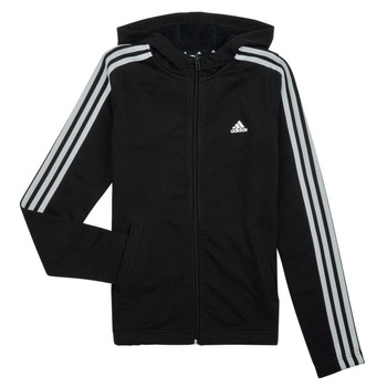 tekstylia Dziewczynka Bluzy Adidas Sportswear 3S FZ HD Czarny / Biały
