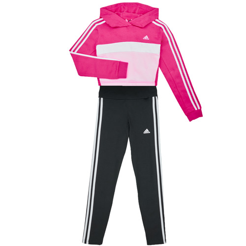 tekstylia Dziewczynka Zestawy dresowe Adidas Sportswear J3S TIB FL TS Fuksja / Biały / Czarny