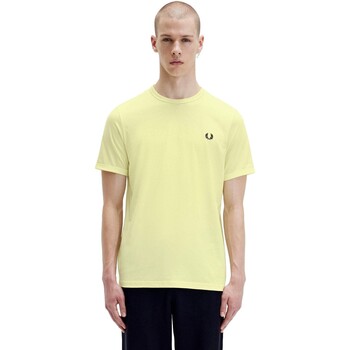 tekstylia Męskie T-shirty z krótkim rękawem Fred Perry CAMISETA AMARILLO HOMBRE   RINGER M3519 Żółty