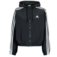 tekstylia Damskie Kurtki wiatrówki Adidas Sportswear 3S WV WB Czarny / Biały