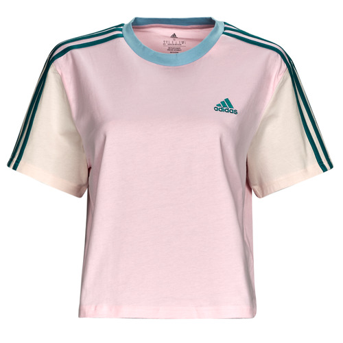 tekstylia Damskie T-shirty z krótkim rękawem Adidas Sportswear 3S CR TOP Różowy