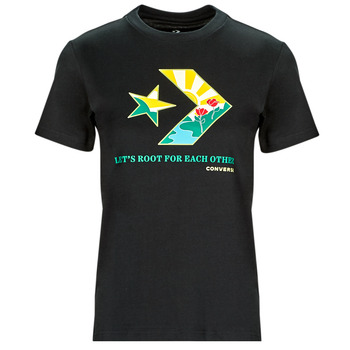 tekstylia Damskie T-shirty z krótkim rękawem Converse STAR CHEVRON INFILL CREW T-SHIRT Czarny