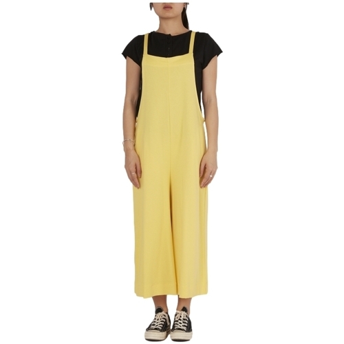 tekstylia Damskie Kombinezony / Ogrodniczki Wendy Trendy Jumpsuit 791852 - Yellow Żółty