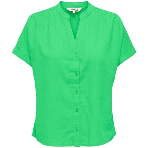 tekstylia Damskie Topy / Bluzki Only Nilla-Caro Shirt S/S - Summer Green Zielony