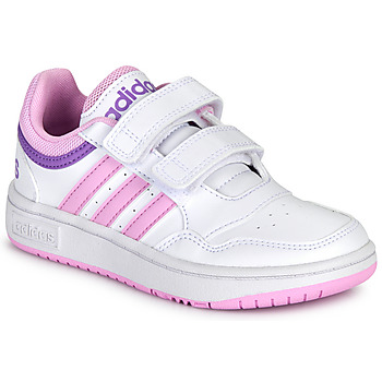 Buty Dziewczynka Trampki niskie Adidas Sportswear HOOPS 3.0 CF C Biały / Różowy