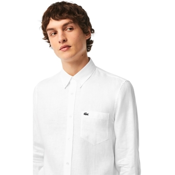 Lacoste Linen Casual Shirt - Blanc Biały
