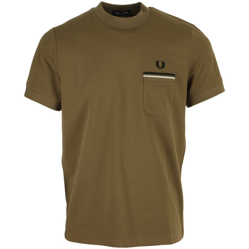 tekstylia Męskie T-shirty z krótkim rękawem Fred Perry Loopback Jersey Pocket Brązowy