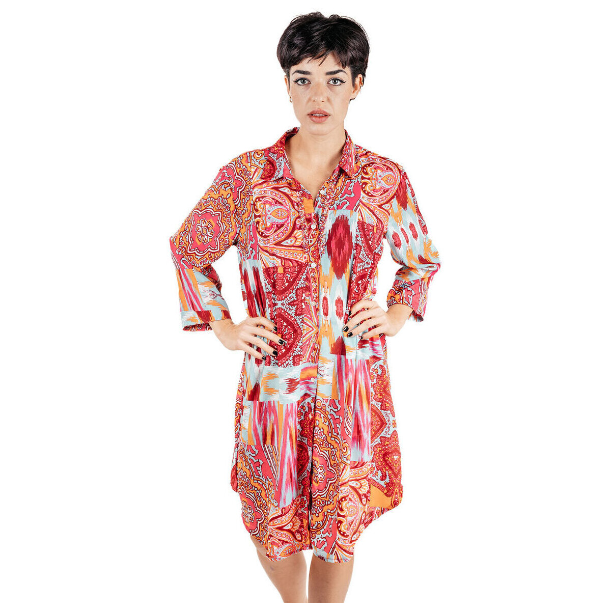 tekstylia Damskie Sukienki krótkie Isla Bonita By Sigris Krótka Sukienka Różowy