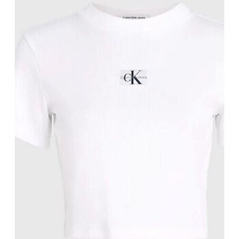 tekstylia Damskie T-shirty z krótkim rękawem Calvin Klein Jeans J20J221595YAF Biały