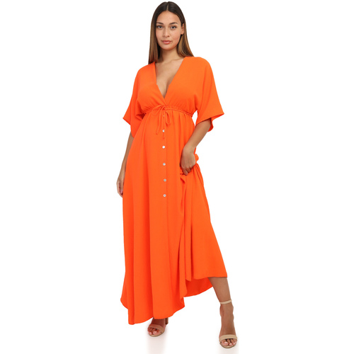 tekstylia Damskie Sukienki La Modeuse 66762_P155477 Pomarańczowy