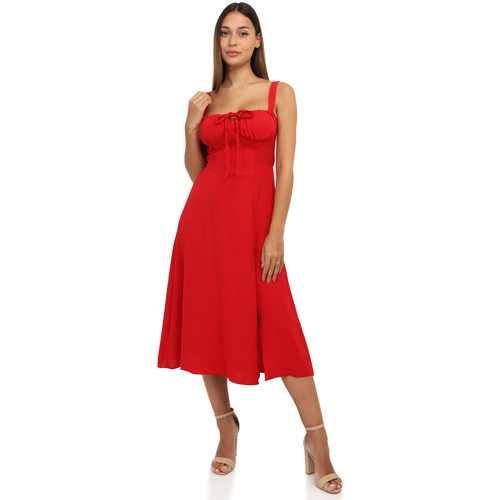 tekstylia Damskie Sukienki La Modeuse 67013_P155785 Czerwony