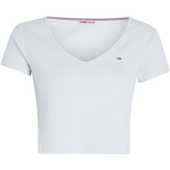 tekstylia Damskie T-shirty i Koszulki polo Tommy Jeans DW0DW14877 Biały