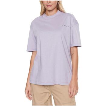 tekstylia Damskie T-shirty z krótkim rękawem Calvin Klein Jeans  Fioletowy
