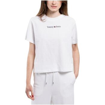 tekstylia Damskie T-shirty z krótkim rękawem Tommy Hilfiger  Biały