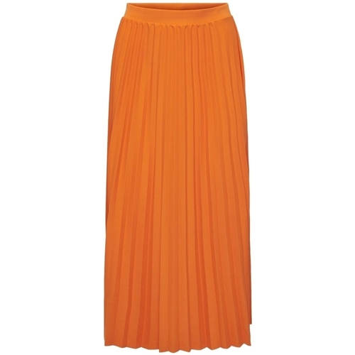 tekstylia Damskie Spódnice Only Melisa Plisse Skirt - Orange Peel Pomarańczowy