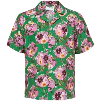 tekstylia Męskie Koszule z długim rękawem Selected Relax Liam Shirt - Jolly Green Wielokolorowy