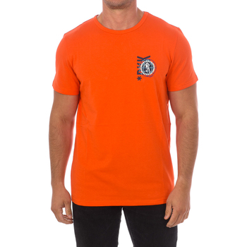 tekstylia Męskie T-shirty z krótkim rękawem Bikkembergs BKK2MTS02-ORANGE Pomarańczowy