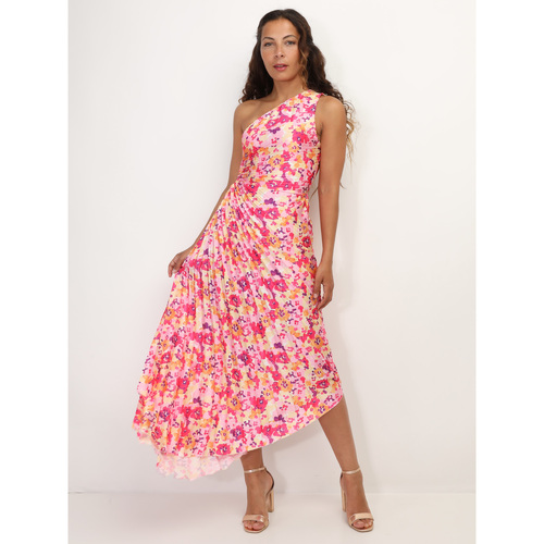 tekstylia Damskie Sukienki La Modeuse 67105_P156024 Różowy