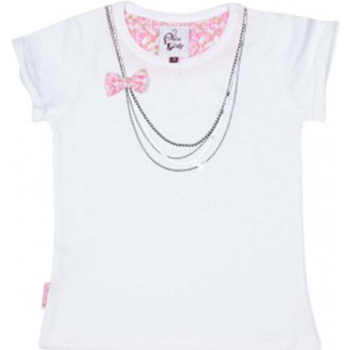 tekstylia Dziewczynka T-shirty z krótkim rękawem Miss Girly T-shirt manches courtes fille FABETTY Biały
