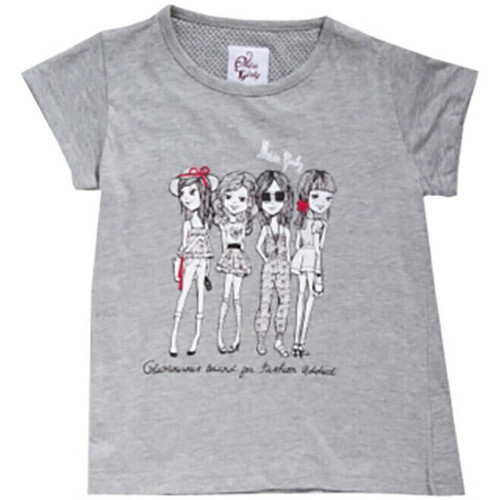tekstylia Dziewczynka T-shirty z krótkim rękawem Miss Girly T-shirt manches courtes fille FRIGIRLY Szary