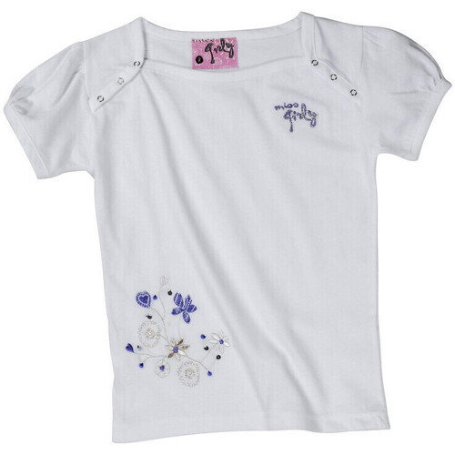 tekstylia Dziewczynka T-shirty z krótkim rękawem Miss Girly T-shirt manches courtes fille FURY Biały