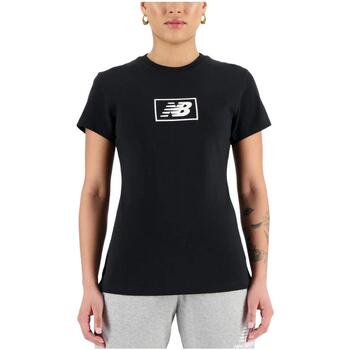 tekstylia Damskie T-shirty z krótkim rękawem New Balance  Czarny
